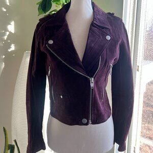 Like New SL8 Plum Suede Leather Moto Jacket (Women’s Size XS)